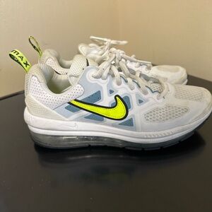 Nike Kids White and Neon Yellow Air Max Sneakers
